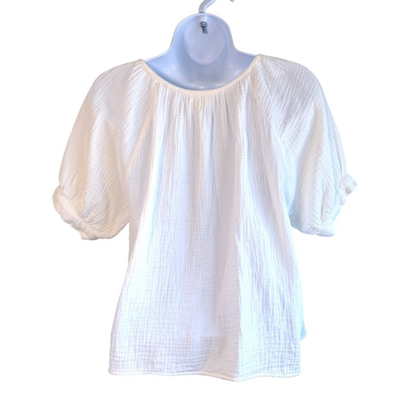 Marea by Liz Joy Everly Cotton Gauze Peasant Top Size S Boho Fairy Coastal - Picture 3 of 7